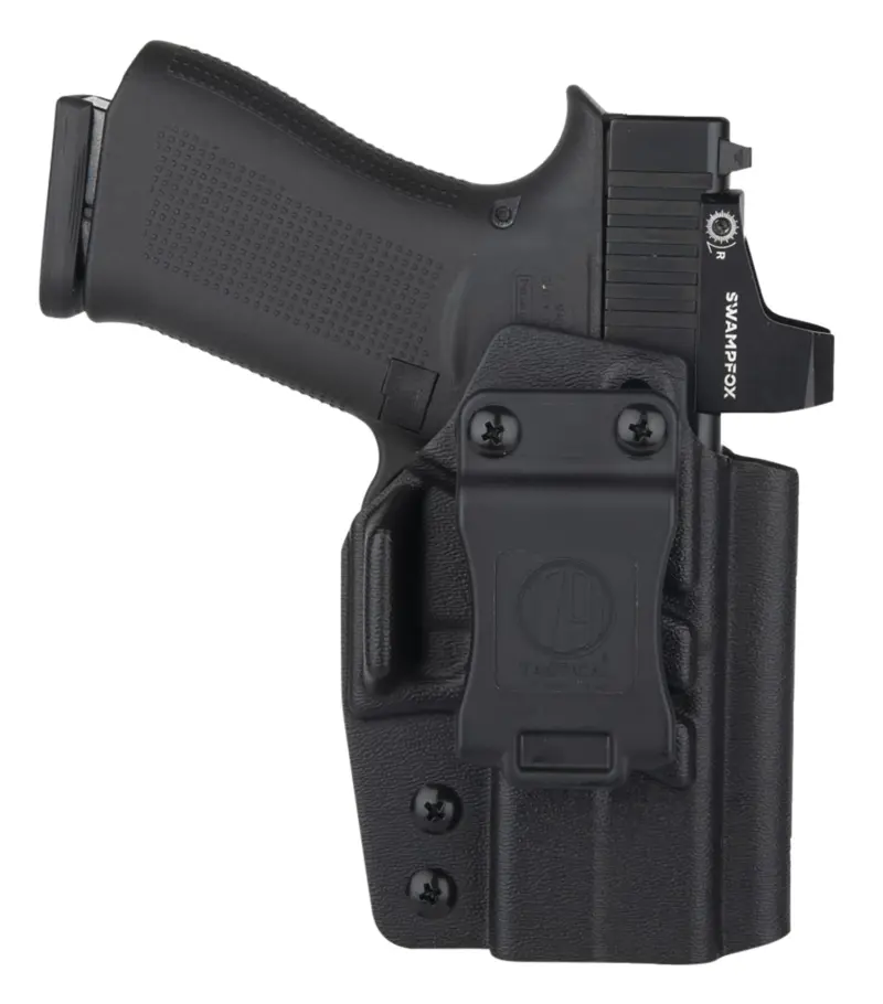 1791 Gunleather TACIWBG43XMOSBLKL Tactical Kydex IWB Black Kydex Belt Clip Compatible w/Glock 43/43X/43X MOS/48 Left Hand