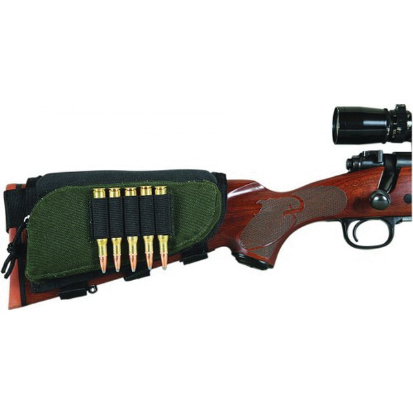Allen 5 Cartridge Adjustable Buttstock Cartridge Holder, Green/Black - 20550