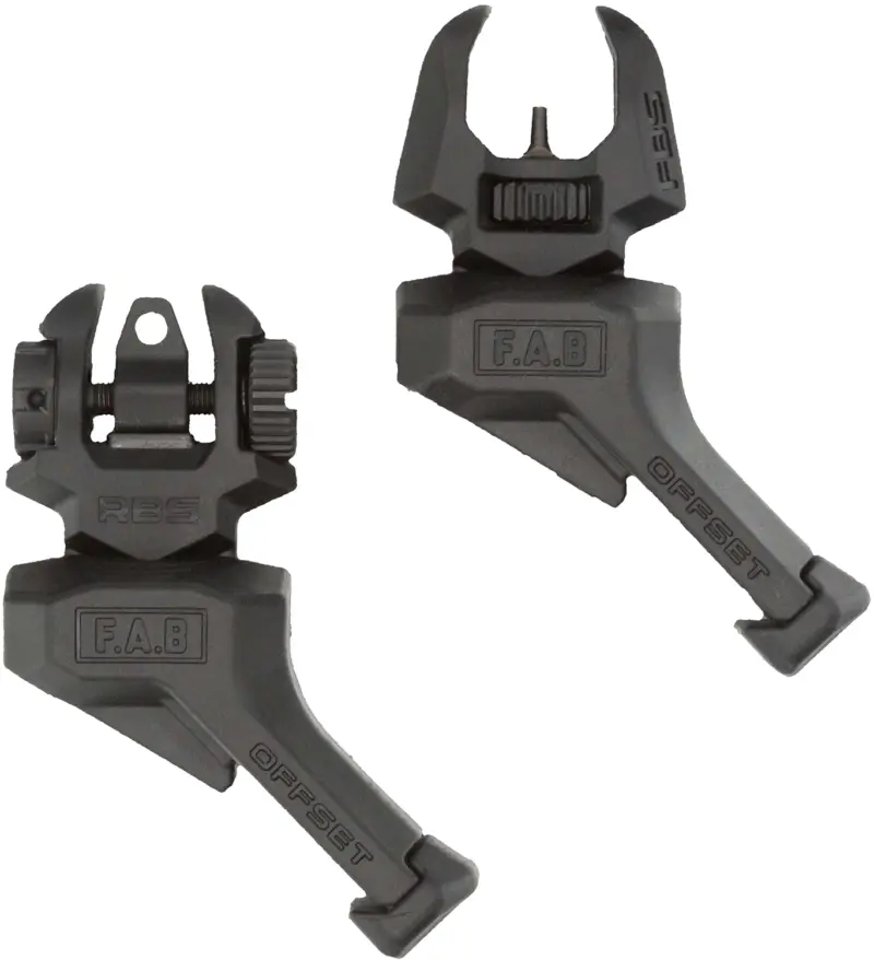 FAB Defense FXFRBSOSB Front and rear Set of Offset Flip-Up Sights Black