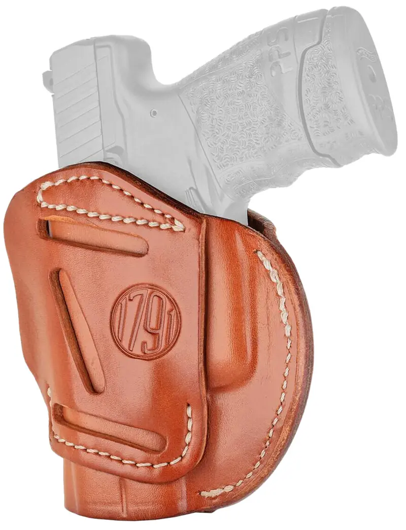 1791 Gunleather 3WH3CBRA 3-Way IWB/OWB Size 03 Classic Brown Leather Belt Loop Compatible w/ Glock 26 Compatible w/ Ruger LC9 Compatible w/ S M Shield Ambidextrous Hand