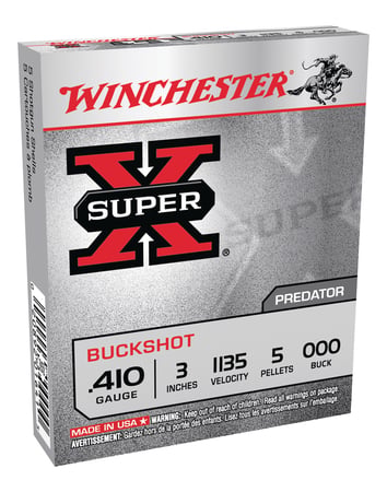 Winchester Super X 410ga 3" 000 Buckshot 5 Pellets Shotshells 5 Rounds - XB413