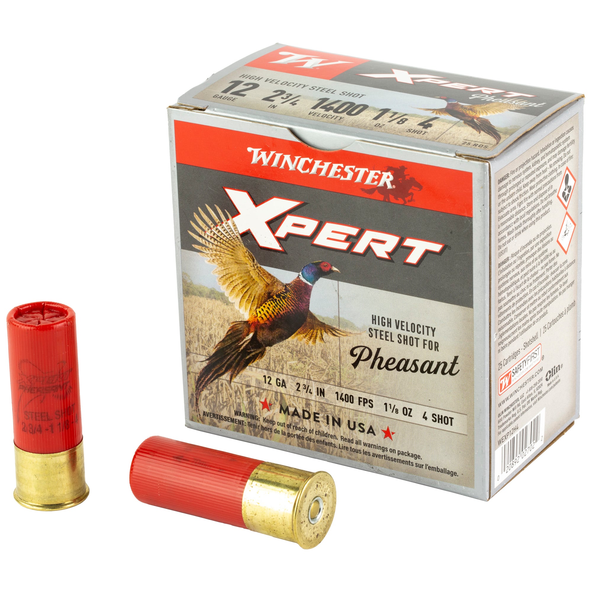 Winchester Xpert 12 Gauge Ammunition, 25 Rounds Steel Shot #4 - WEXP12H4