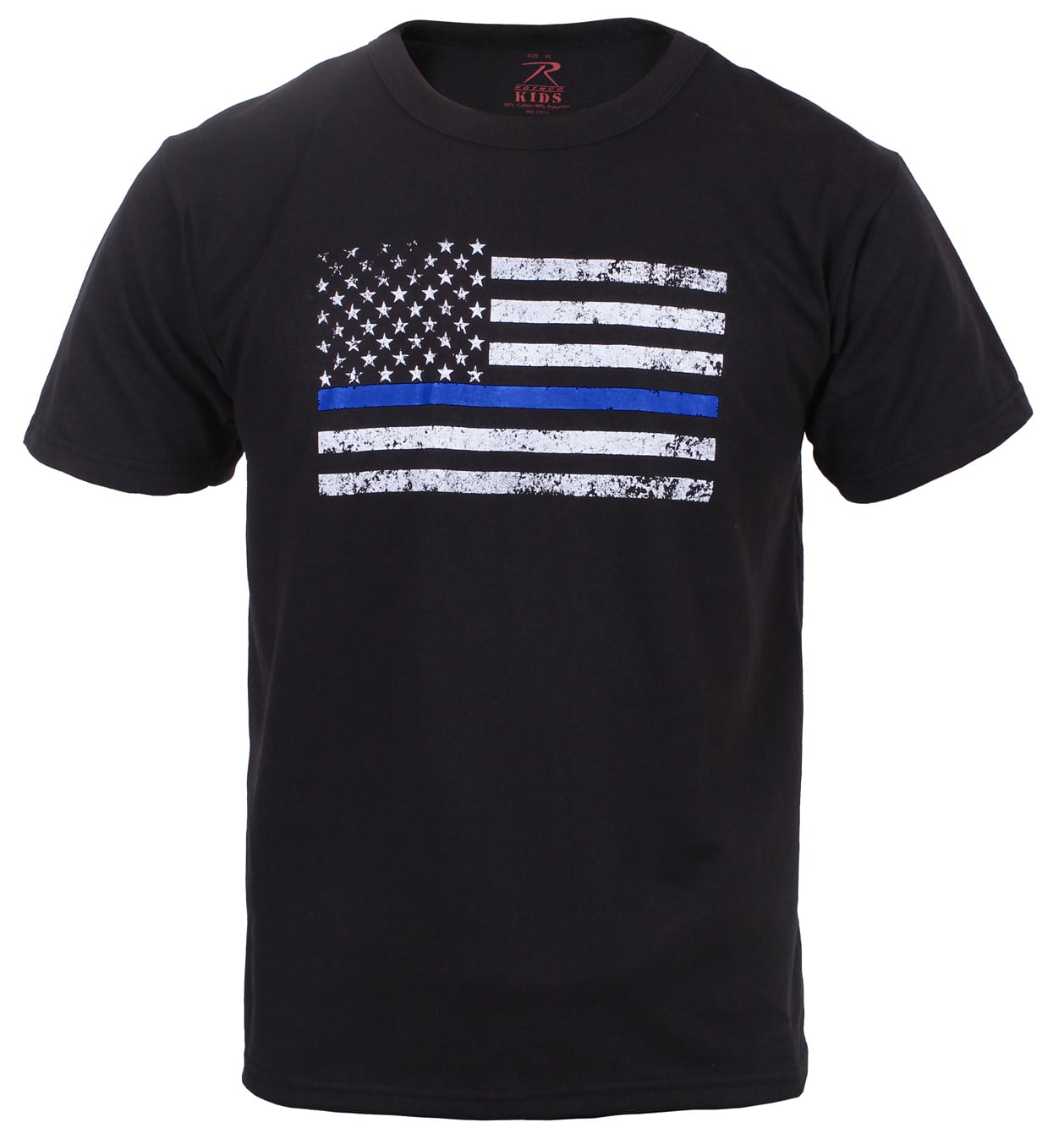 Rothco Kids Thin Blue Line Us Flag T-Shirt - Medium