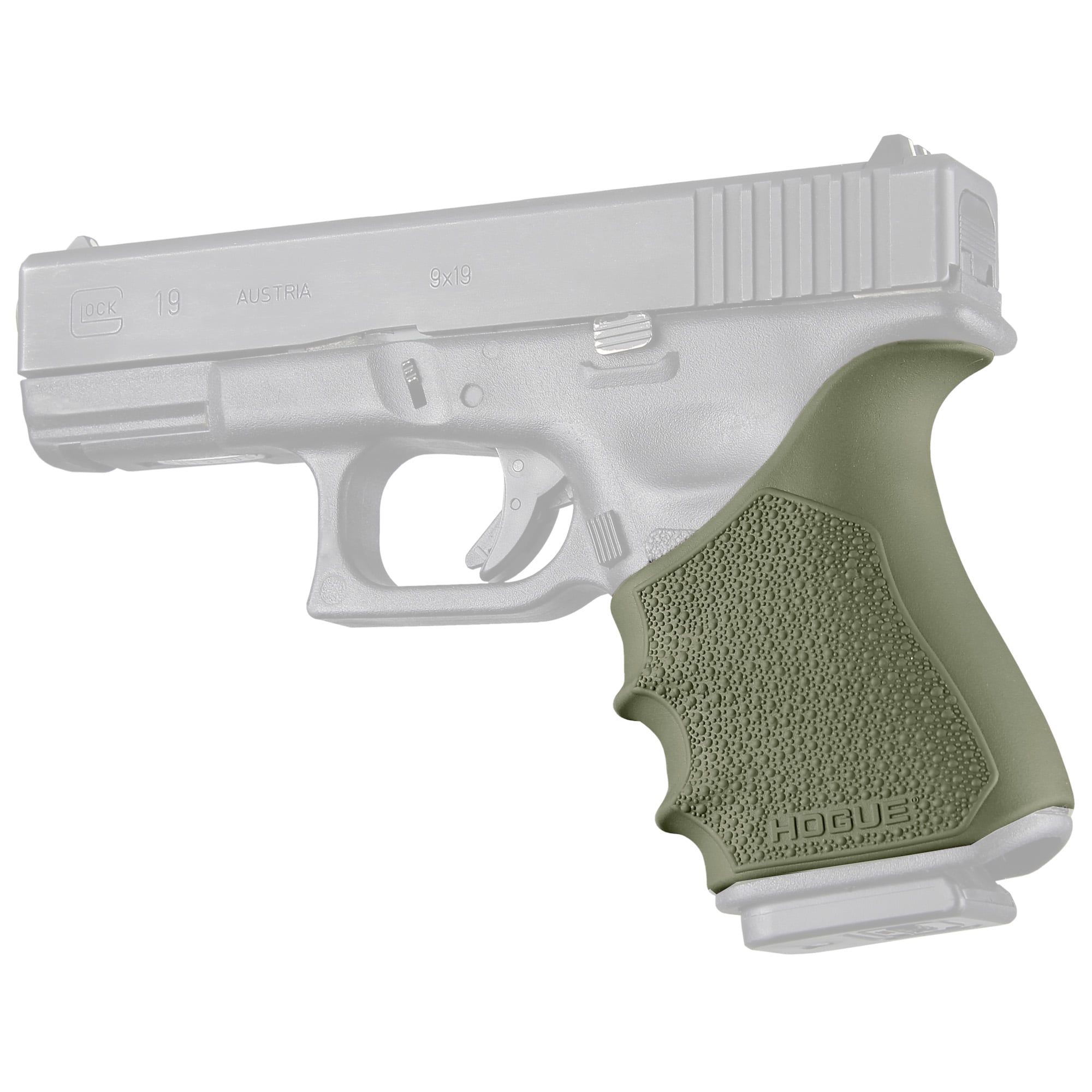 Hogue HandALL Beavertail Grip Sleeve, Fits Glock 19, 23, 25, 32, 38 Gen 3-4, OD Green
