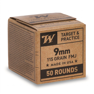 Winchester USA 9mm Luger FMJ 115 Grain 50 Rounds