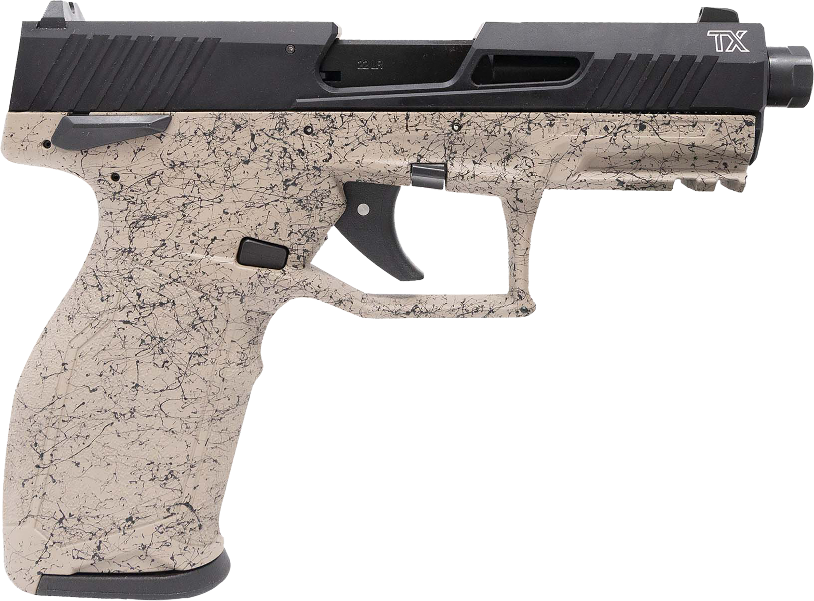 Taurus TX22 Gen2 .22 LR 4.1" 22rd Pistol, FDE Splatter / Black - 1-2TX22141SP3