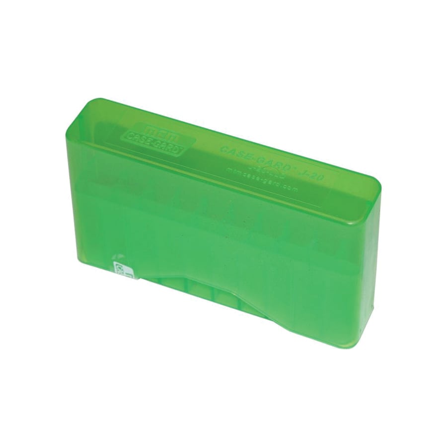 MTM Case Gard J-20 .338 Win Mag/.375 H&H Magnum Slip-Top Ammo Box, 20rds Clear Green