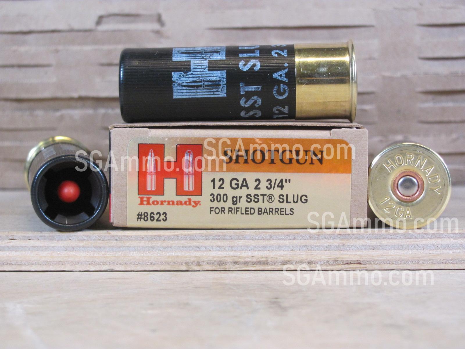 100 Round Case – 12 Gauge 2.75 Inch 300 Grain SST Slug For Rifled Barrel Hornady Ammo – 8623