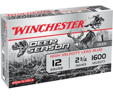 Winchester X12DS Deer Season High Velocity Slug 12 Gauge 2.75" 1 1/4 oz 5 Rounds