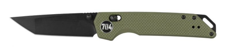 704 Gear Fang EDC 3.22" Tanto Blade Folding Pocket Knife w/ Crossbar Lock, Olive Drab Green