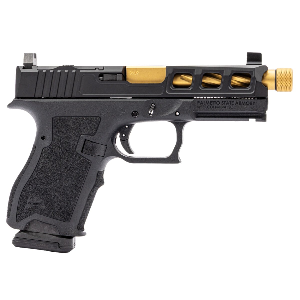 PSA Dagger Compact SW3 RMR Pistol With TiN Spiral Fluted Threaded Barrel, Black