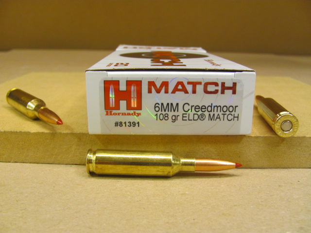 200 Round Case – 6mm Creedmoor 108 Grain ELD Match Hornady Ammo – 81391