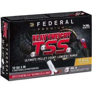 Federal PTSSX193F9 Heavyweight TSS 12GA 3\" 1-3/4oz #9 Shot - 5sh Box