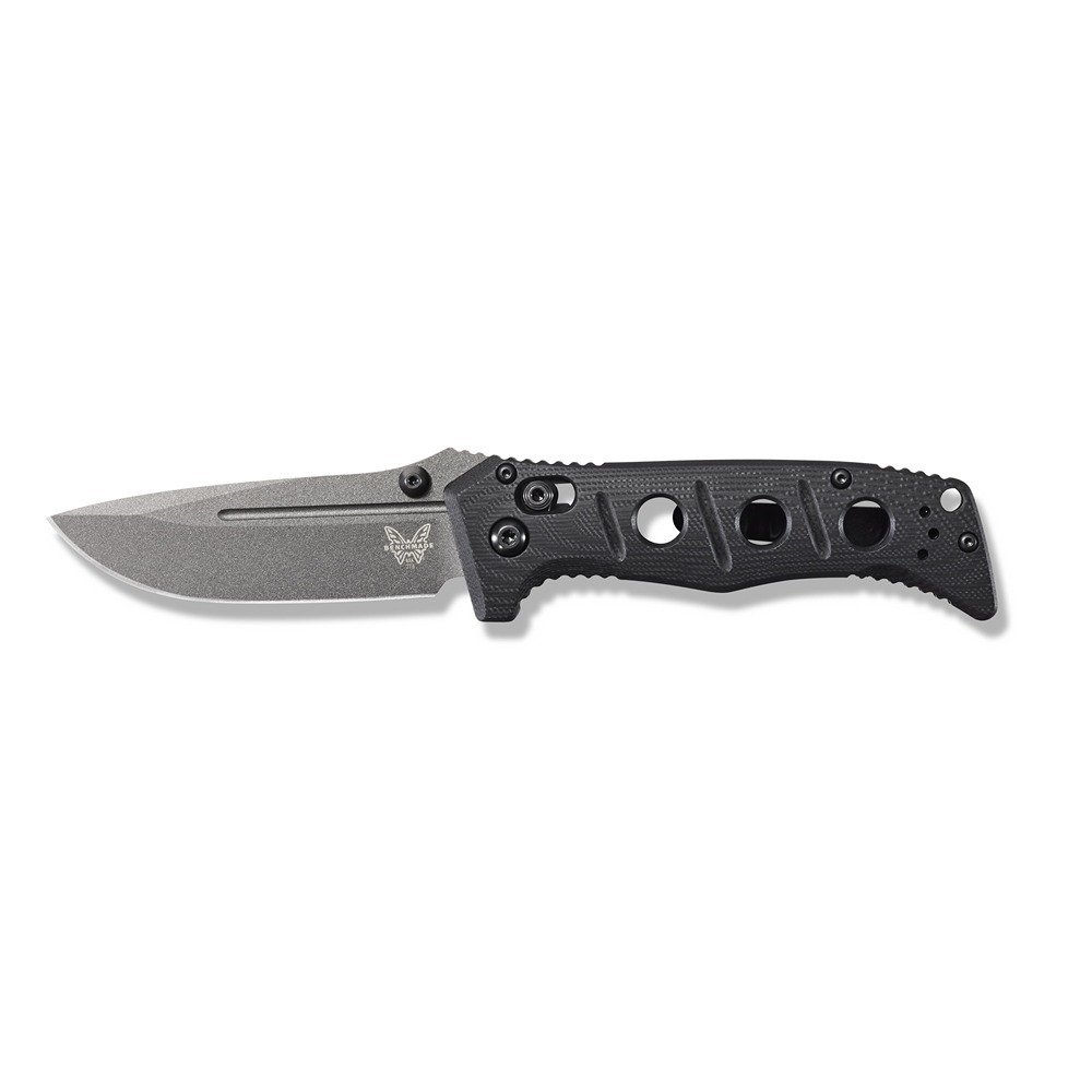 Benchmade Mini Adamas Folding Drop Point Knife, Tungsten Gray - 273GY-1