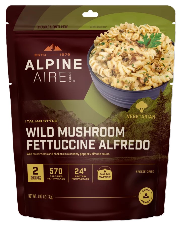 AlpineAire Freeze-Dried Meal Pouch, Wild Mushroom Fettucine Alfredo