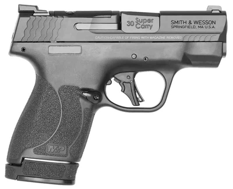 Smith Wesson 13473 M Shield Plus Optic Ready 30 Super Carry 3.10" Barrel 13+1 Or 16+1, Black Polymer Frame Grip, Optic Cut Armornite Stainless Steel Slide, Tritium Night Sights, Manual Safety