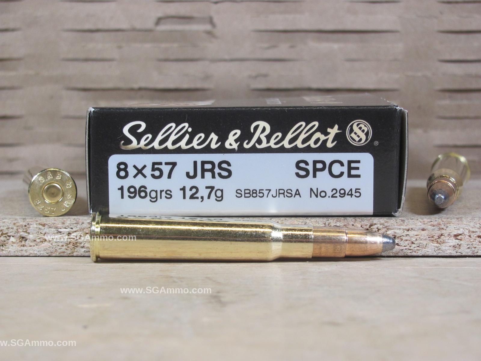 20 Round Box – 8×57 JRS 196 Grain SPCE Sellier Bellot Ammo – SB857JRSA