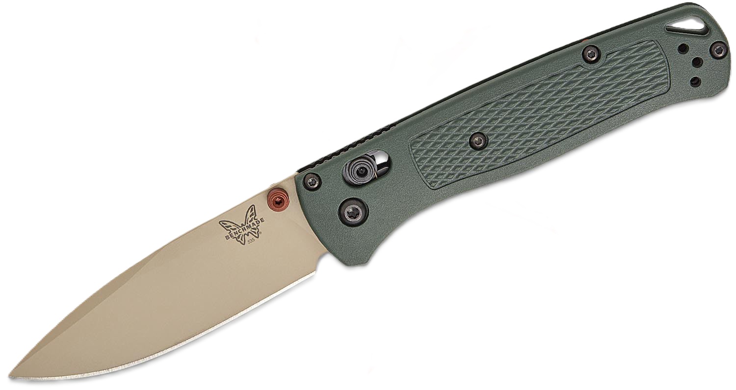 Benchmade Bugout Folding Drop Point Knife, Taiga Green - 535TN-2601