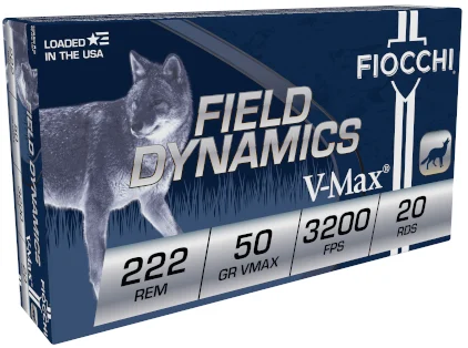 FIOCCHI 222REM 50G VMAX 20RD BX 200RD CASE
