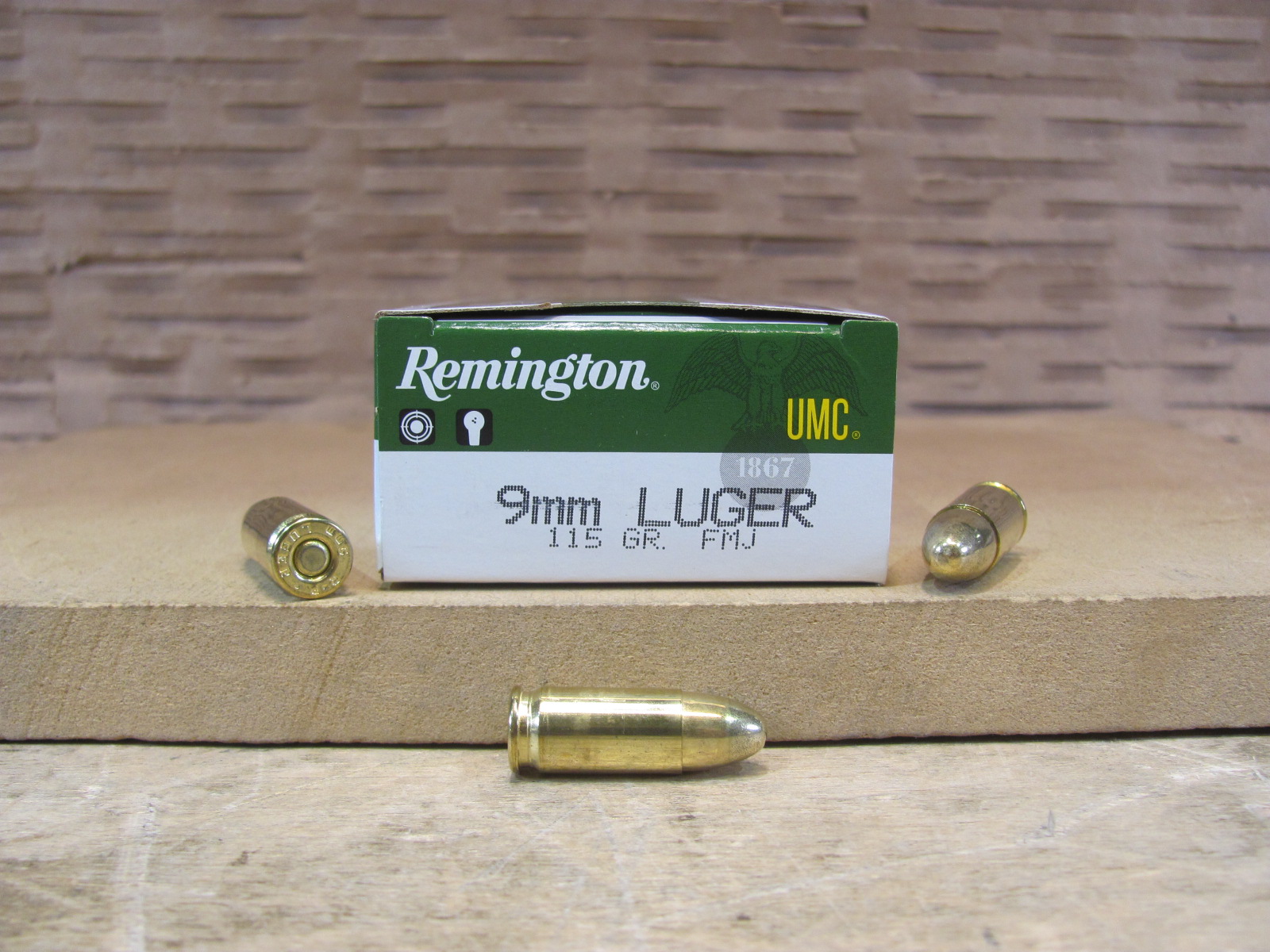 50 Round Box – 9mm Luger 115 Grain FMJ Remington UMC Ammo – L9MM3