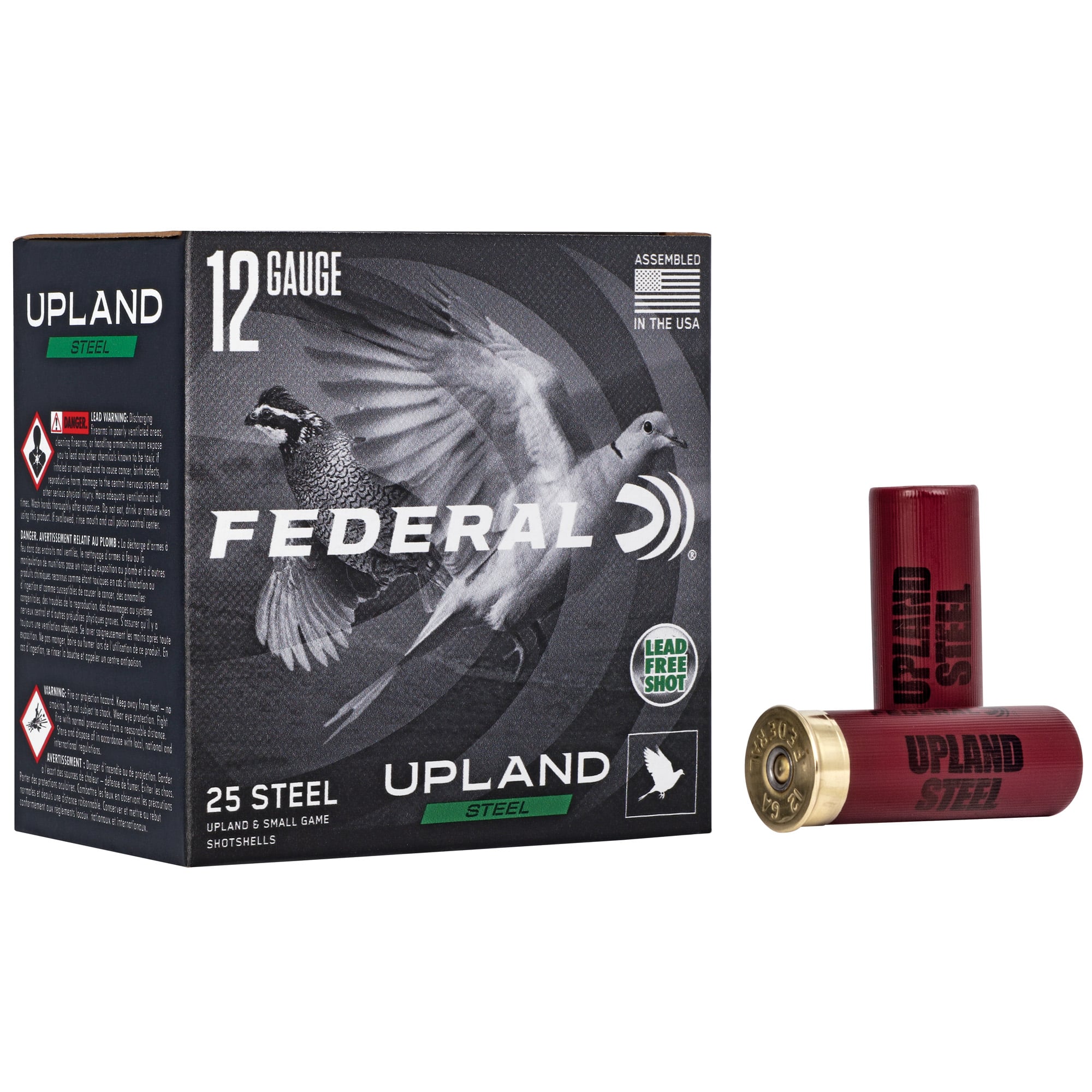 Federal Upland Steel 12 Gauge Ammunition, 25 Rounds Steel Shot #7.5 - USH12275