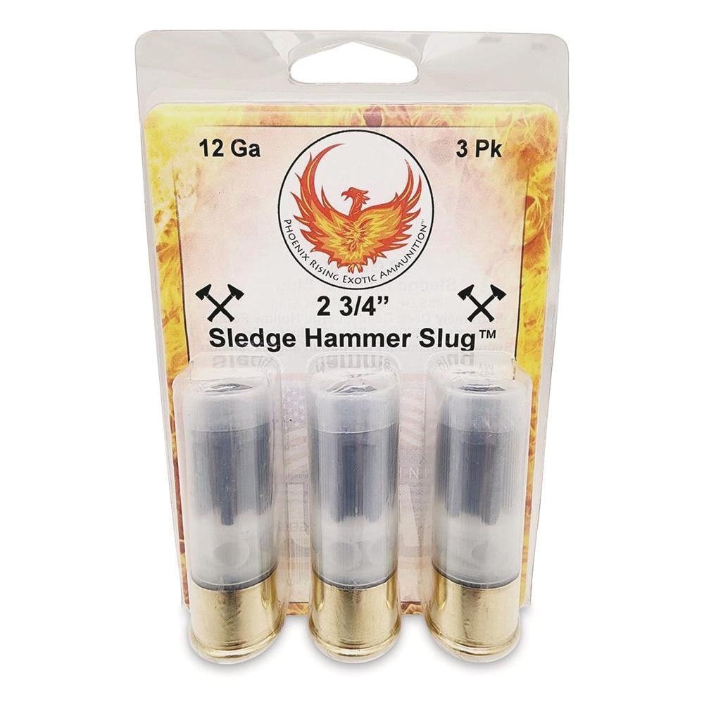 Phoenix Rising Sledge Hammer 12 Gauge HP Shotshell Slug, 685 gr 3rds