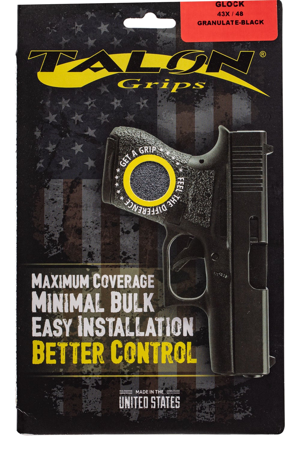 Talon Grips Granulate Pistol Grip for Glock 48/43X, Black - 385G