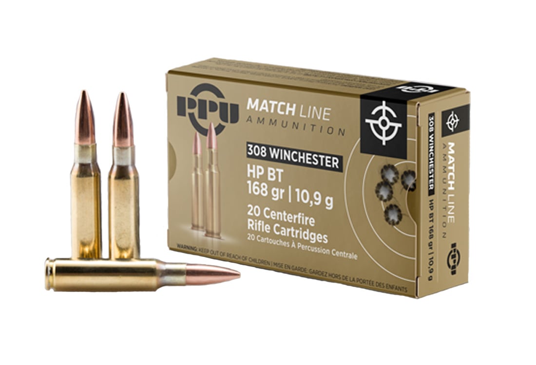 PPU .308 WIN MATCH 168GR HPBT 20/200 - No Credit Card Fees - Low, flat rate shipping