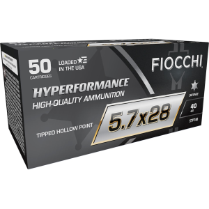 Fiocchi Hyperformance 5.7x28mm FN Ammo 40 Grain Polymer Tip Box of 50