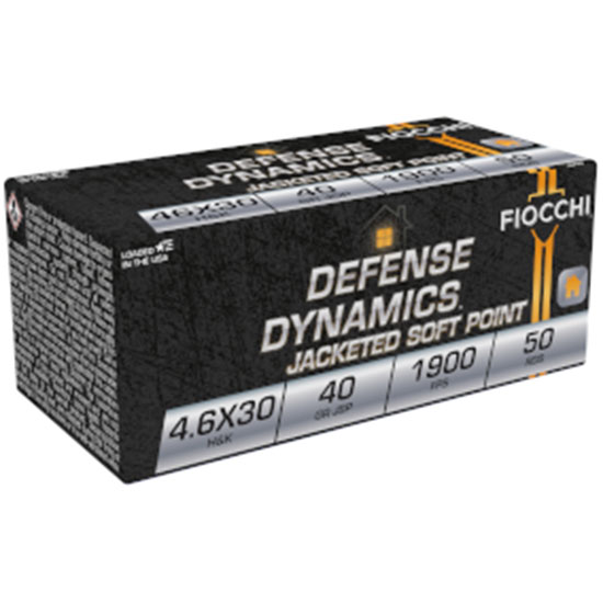 Fiocchi 4.6x30mm HK 40gr JSP Ammunition - 50 Rounds