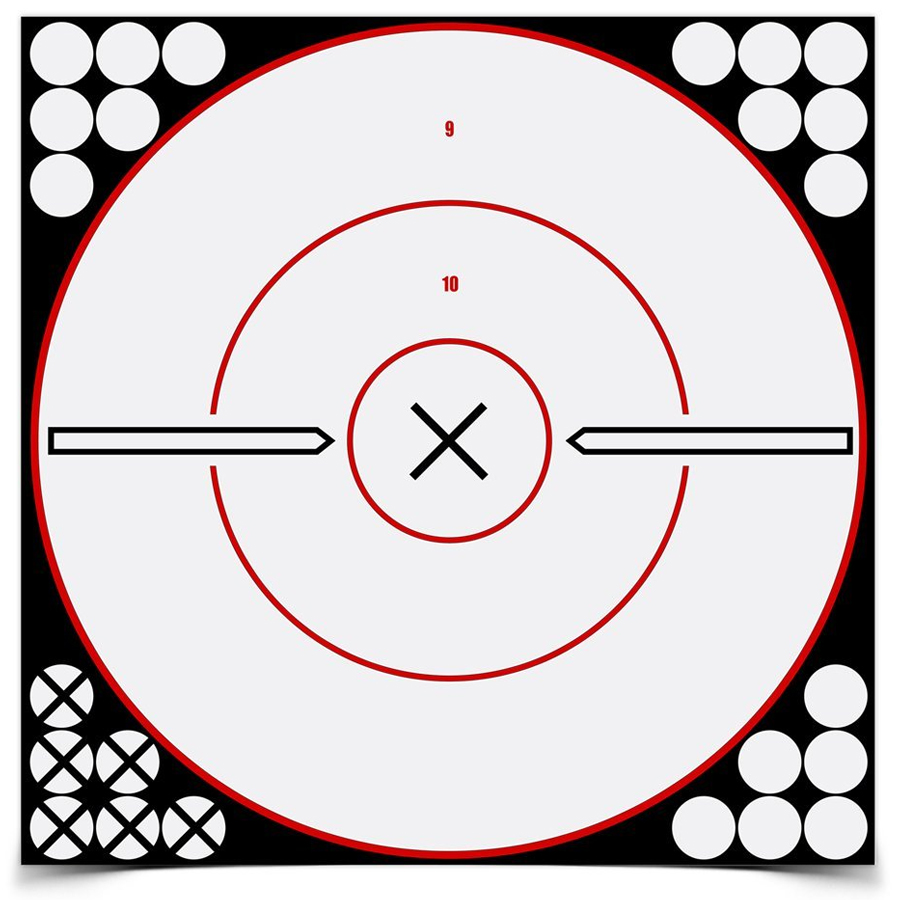 Birchwood Casey Shoot-N-C 12" White and Black X-Bull's Eye, 5 Targets - 34019