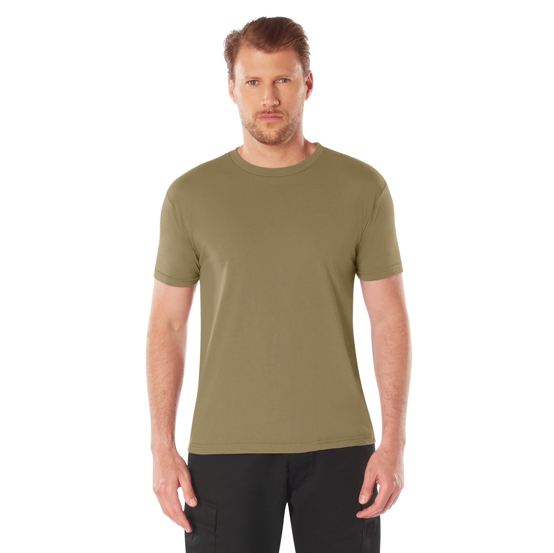 Rothco Athletic Fit Solid Color T-Shirt - Brown, Large