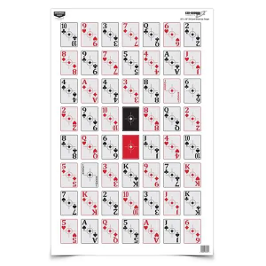 Birchwood Casey 37028 EZE-Scorer  52 Playing Cards Hanging Paper Target 23 x 35 100 Per Pack
