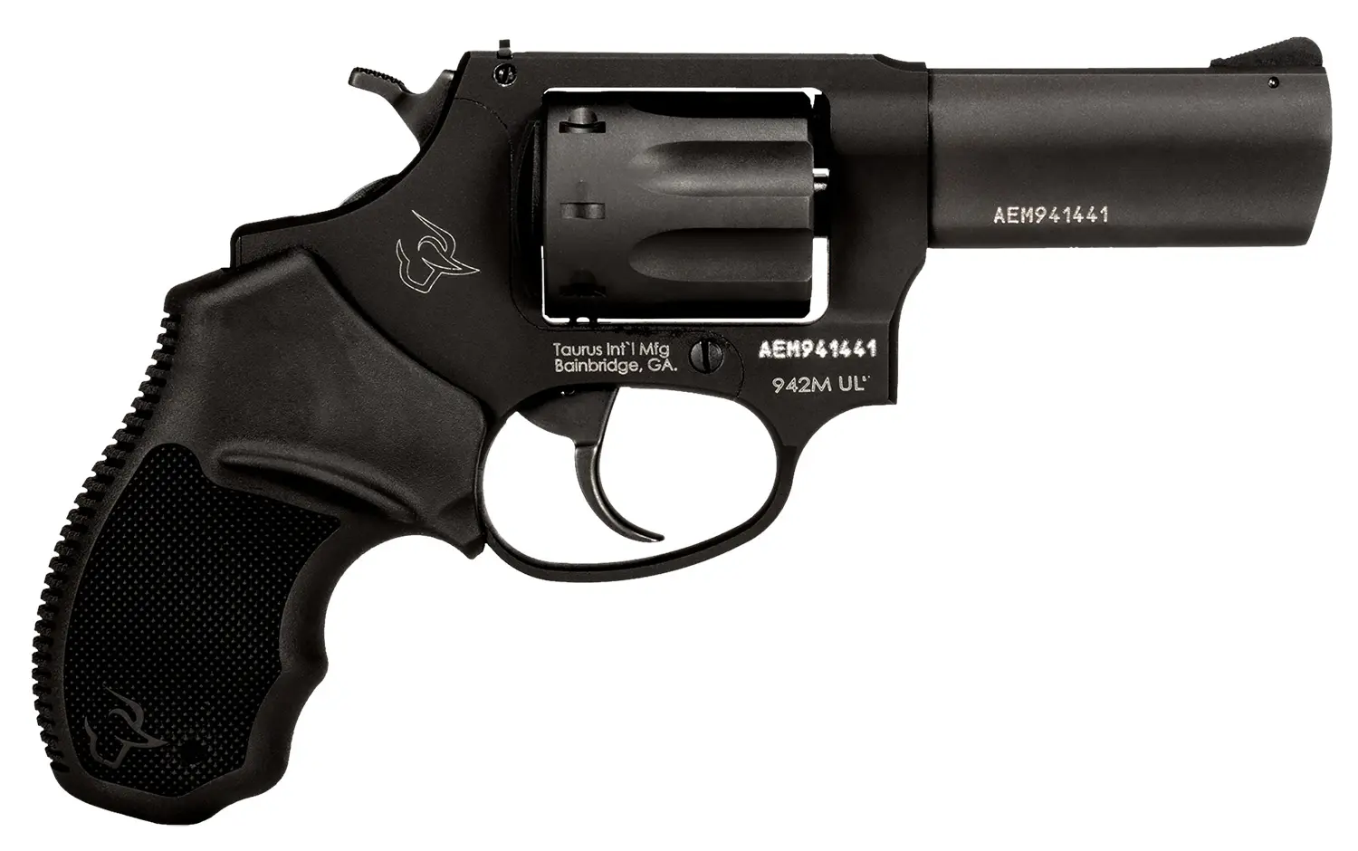 Taurus 2942M031UL 942 Ultra-Lite 22 WMR 8rd 3" Matte Black Finish Barrel, Matte Black Finish Cylinder, Black Anodized Finish Aluminum Frame Finger Grooved Black Polymer Grip