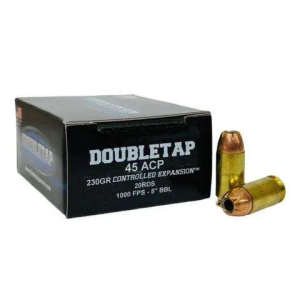 DoubleTap Ammunition 45A230CE Defense  45 ACP 230 gr Jacketed Hollow Point (JHP) 20 Bx/ 50 Cs