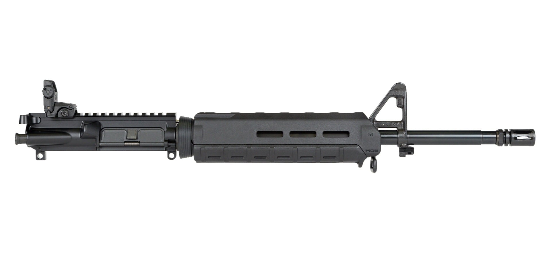PSA 16" Mid-Length 5.56 NATO 1/7 Nitride MOE Upper With BCG, CH, & MBUS Rear Sight, Black