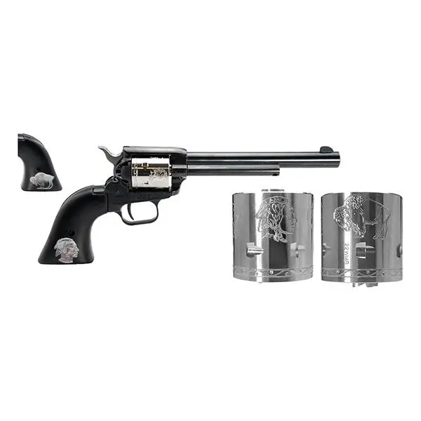 Heritage Rough Rider Handgun .22LR/.22 WMR 6.5" Barrel Buffalo/Indian Head Grips and Cylinders