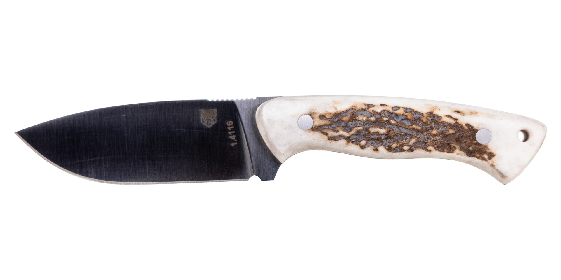 CobraTec Knives Twin Mountain Fixed Blade Drop Point Knife, Stag - CTTWMSTG4