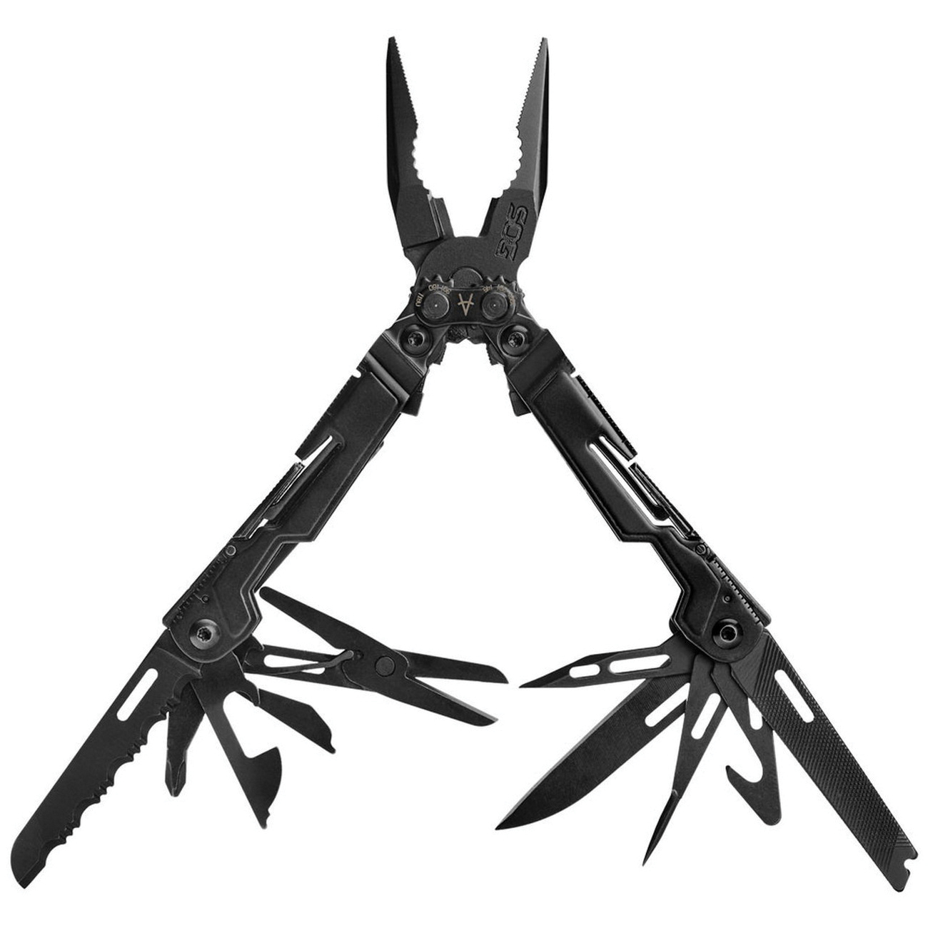 SOG Knives PowerLitre Stainless Steel 19-Tool Mini Multi Tool, Black Oxide - PL1002-CP