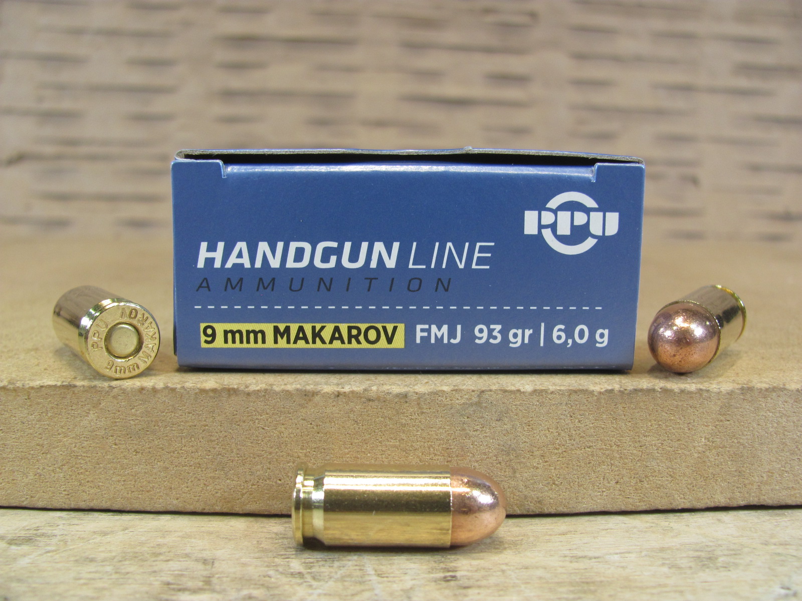 50 Round Box – 9×18 Makarov FMJ 93 Grain Prvi Partizan Ammo – PPH9MF