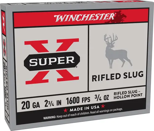 WINCHESTER SUPER-X 20GA 2.75" - 3/4OZ RIFLED SLUG 5RD 50BX/CS