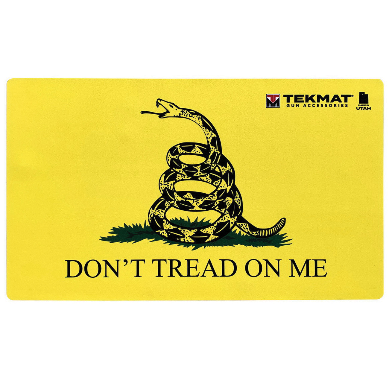 TekMat Don't Tread on Me Door Mat, 42" W x 25" H x 0.125" T, Yellow/Black - 42-TREAD