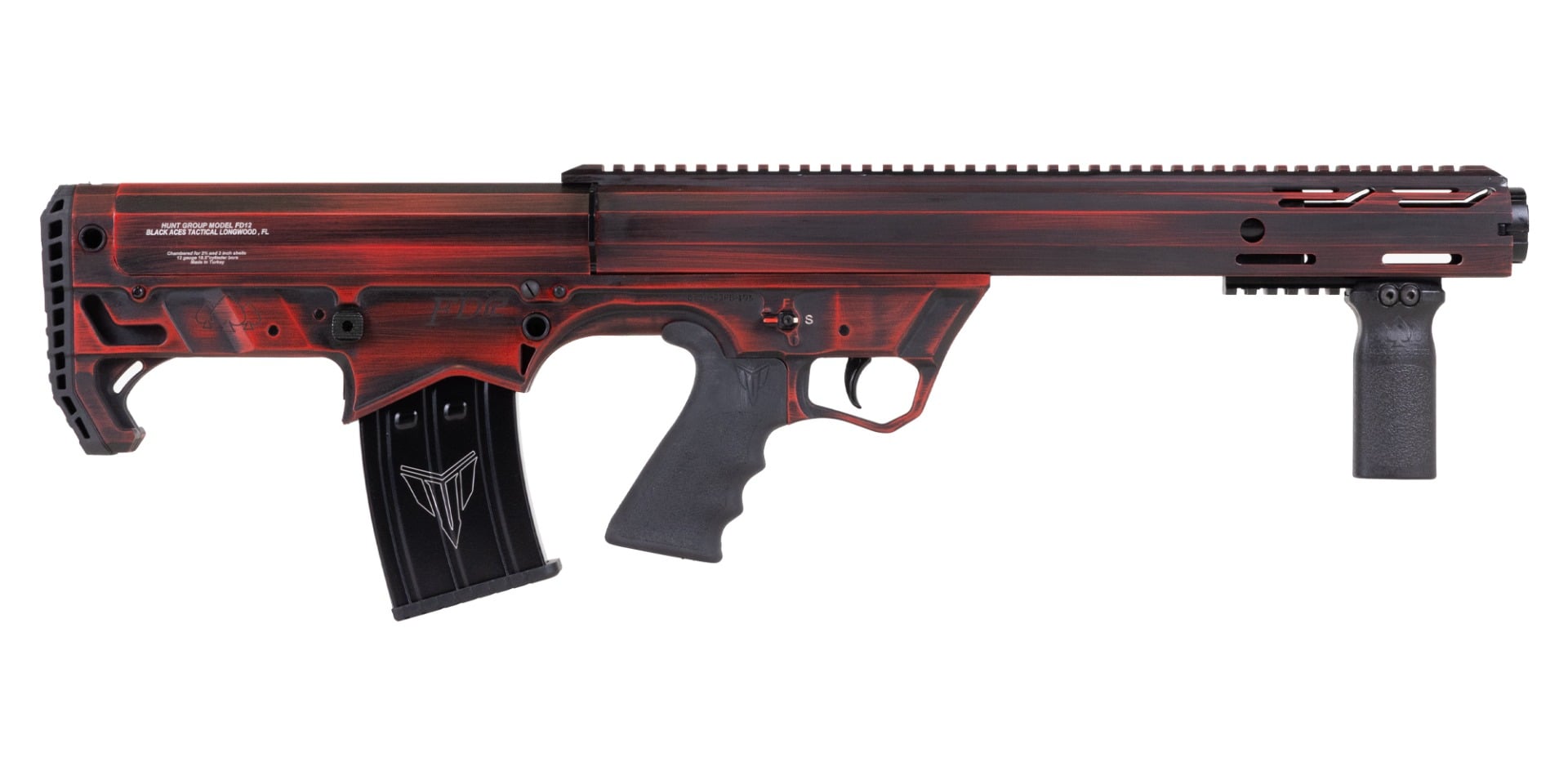 Black Aces Tactiacl FD12 Bullpup - LH - Distressed Red - 12ga - 18.5" - BATBPPDREDLH