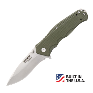 Bear-Son Bear & Son G10 Sideliner Folding Knife 3-3/8" Drop Point Blade OD Green with Trigger Boxed