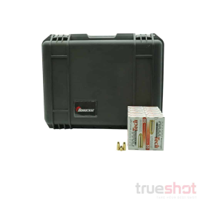 BUNDLE DEAL: Black Borucase Pistol Case and 500 Rounds of Ammo - Maxxtech 9mm 115 Grain