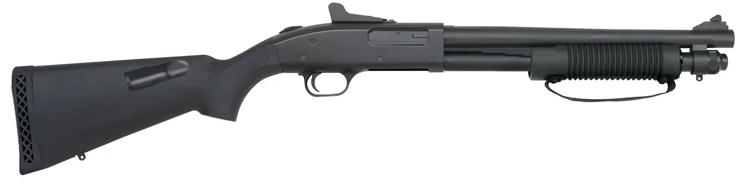 Mossberg 51689 590A1 Class III 12 Gauge 3" 5+1 14" Parkerized Cylinder Bore Barrel Black Rec Black Fixed with Storage Compartment Stock Holds 4 Extra Rounds Right Hand (NFA)