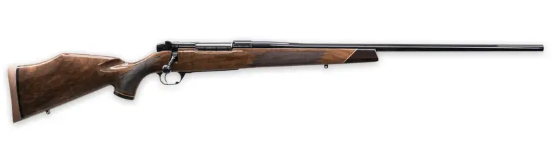 Weatherby MDX01N25RWR4O Mark V Deluxe 25 WBY RPM 4+1 24" High Gloss Blued Non-Threaded Barrel, High Gloss Blued Steel Drilled Tapped Receiver, Gloss Walnut Fixed Stock, Right Hand