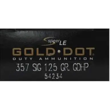 CCI 357 Sig Speer Gold Dot CCI54234 125 gr JHP 50 rounds