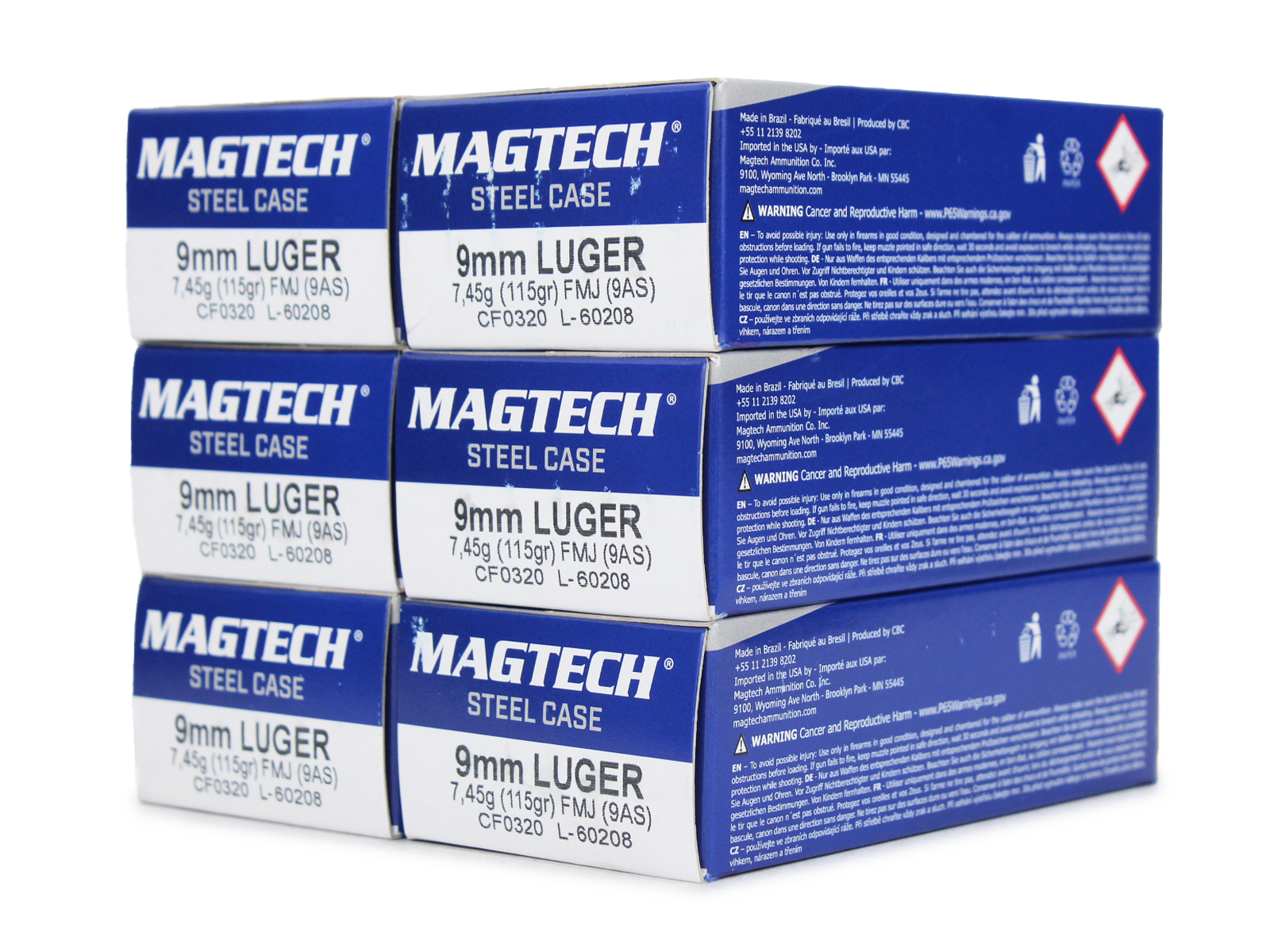 Magtech 9AS 9mm 115 Gr Steel Case FMJ (Range Bundle)