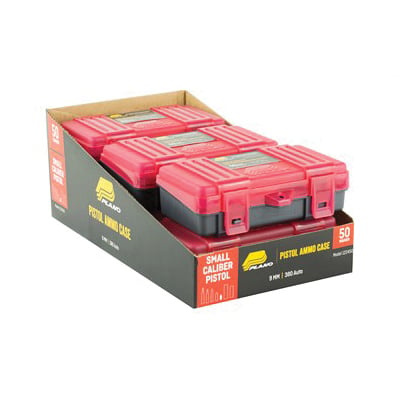 Plano 6 Pack 50rd 9mm/.380 Handgun Ammunition Boxes, Charcoal/Rose - 122450
